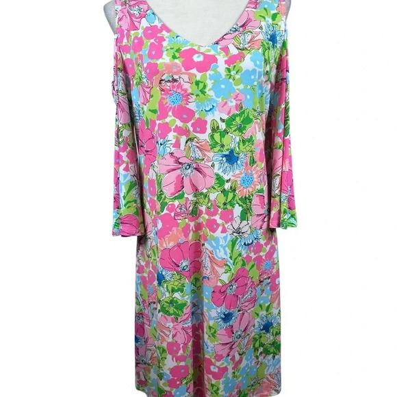 Ivy Road floral print Cold Shoulder Dress size large - Picture 2 of 10